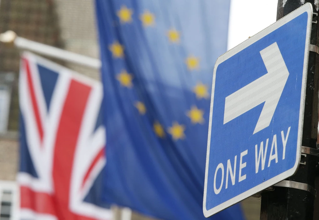 Road sign Brexit