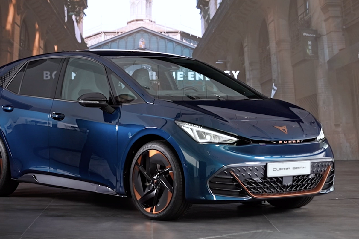 Hansel & gretel Electric Cupra Born hot hatch previewed ahead of full reveal next week