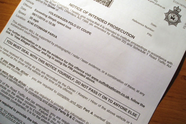fine for speeding camera